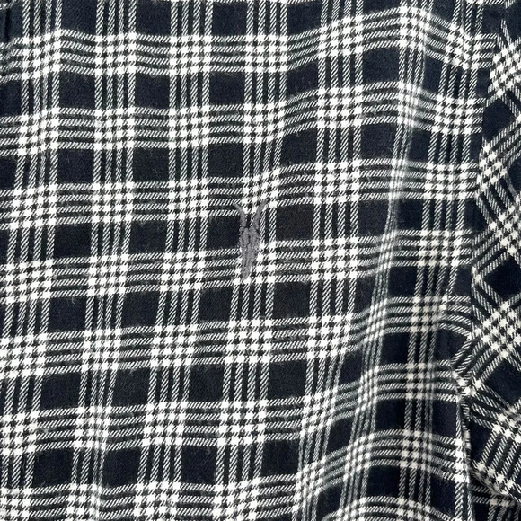 AllSaints Petro Shirt Button Down‎ Long Sleeve Flannel Check Black Size Medium - Picture 4 of 11